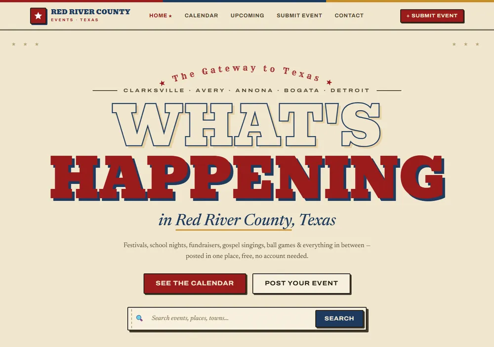 Red River County Events website by Carl Prewitt JR